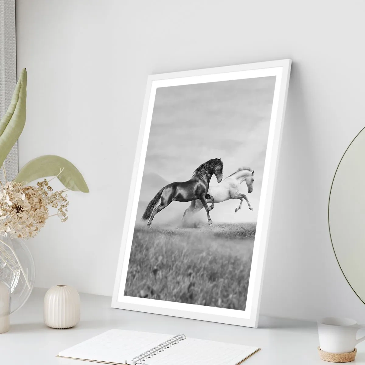 Poster in een witte lijst - Engelen en duivels - 70x100 cm