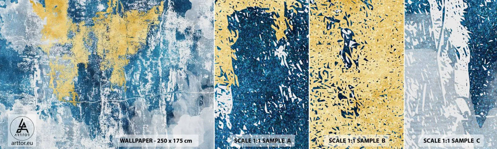 Fotobehang Staaltje Standard Eco - Abstractie vol met weer - Abstractie, Deel, Vlekken - 100x30 cm