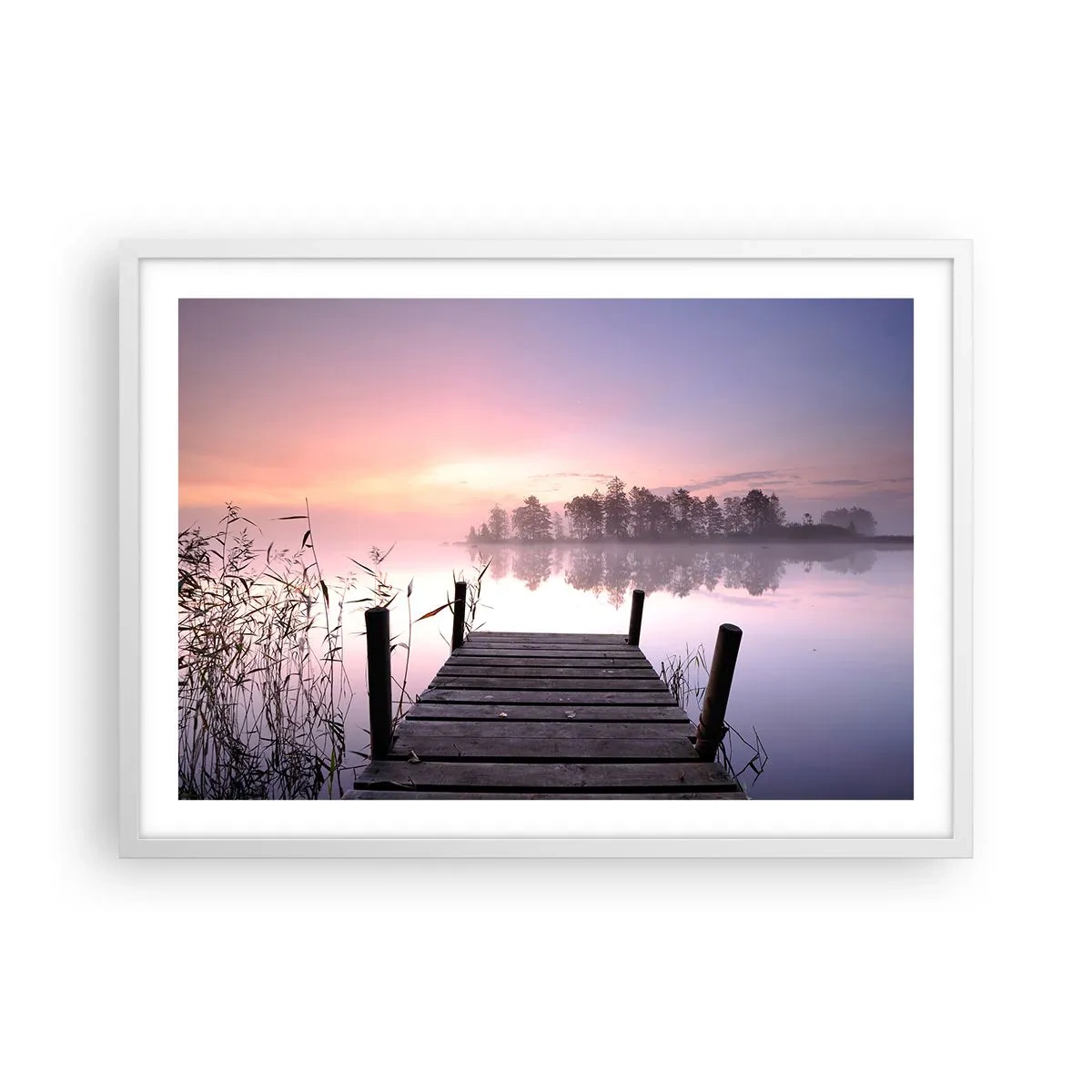 Poster in een witte lijst - Van de lila mist... - 70x50 cm
