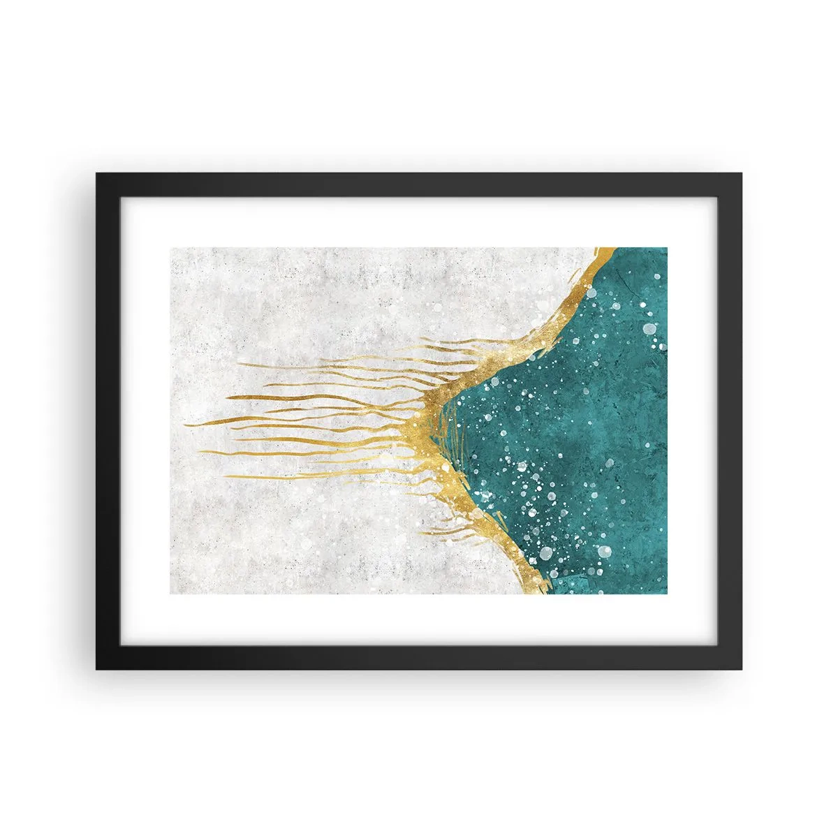 Poster in een zwarte lijst - Gouden vloed - 40x30 cm