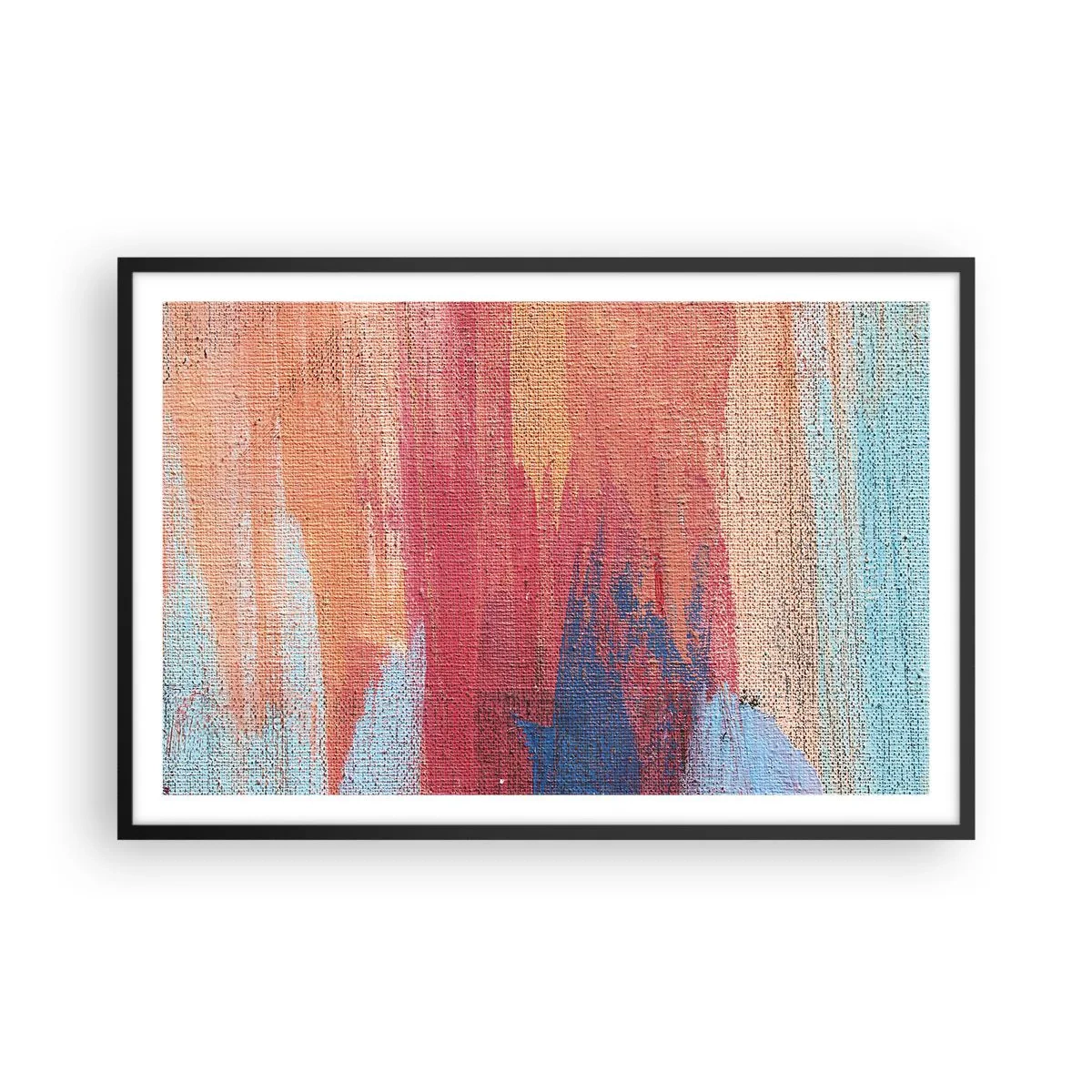 Poster in een zwarte lijst - Ren door de regenboog - 91x61 cm