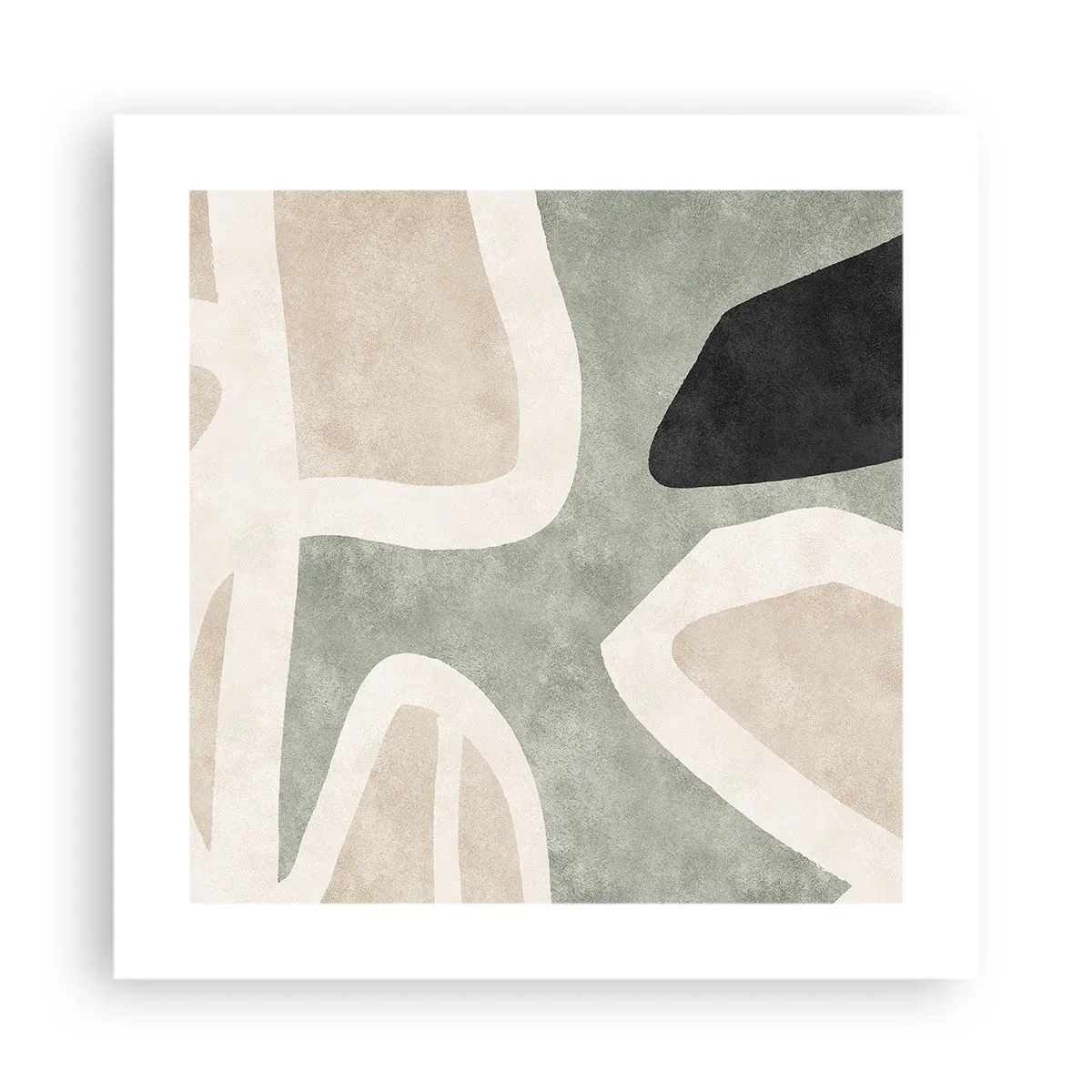 Poster - Compositie met een zwart motief - 40x40 cm