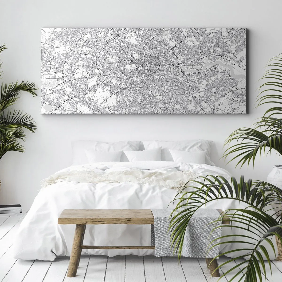 Schilderen op canvas - Kaart van het doolhof van Londen - 160x50 cm