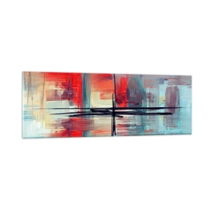 Schilderen op glas - Een landschap in een onbekende dimensie - 90x30 cm