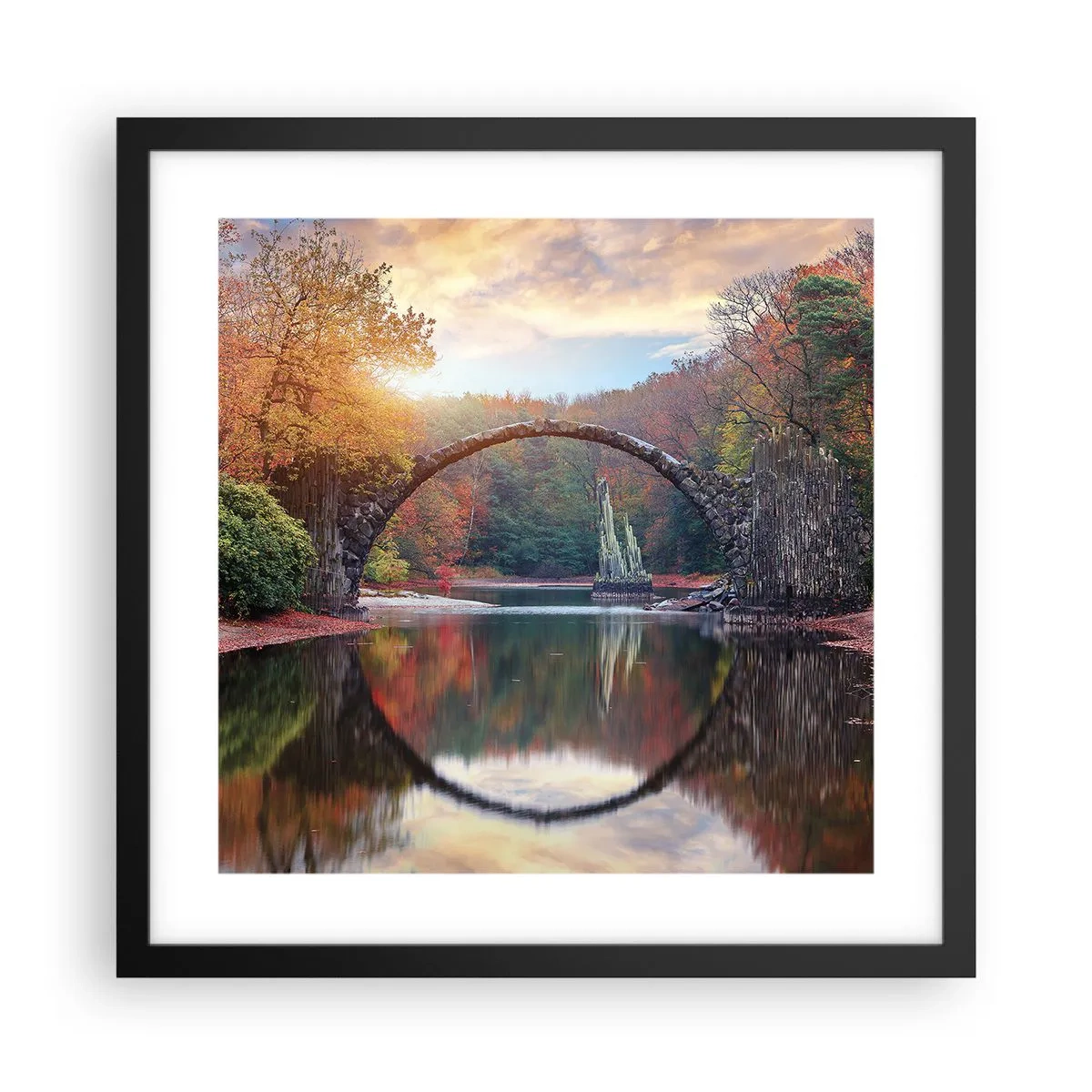 Poster in een zwarte lijst - Aan de andere kant van de spiegel - 40x40 cm
