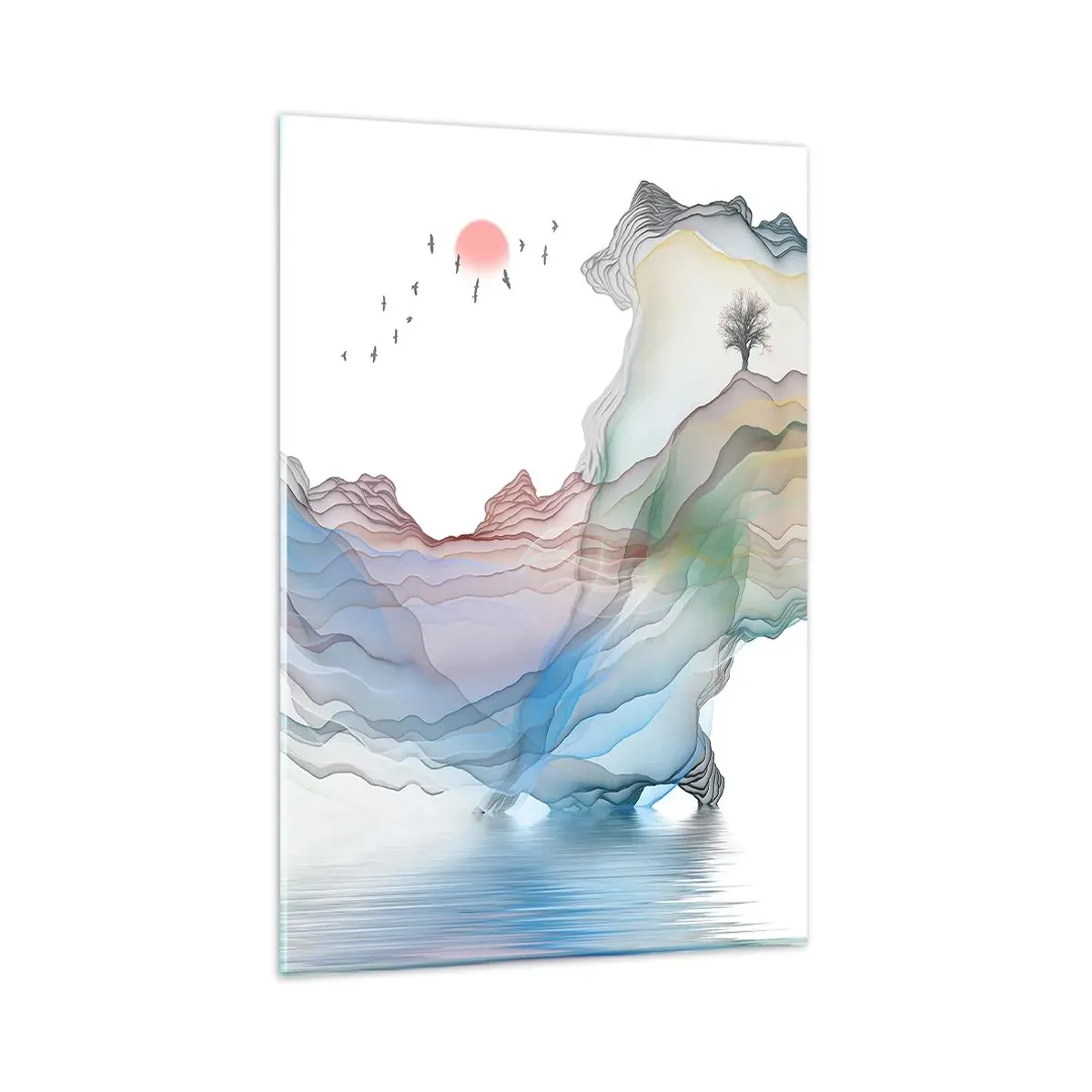 Schilderen op glas - Op weg naar de kristallen bergen - 80x120 cm