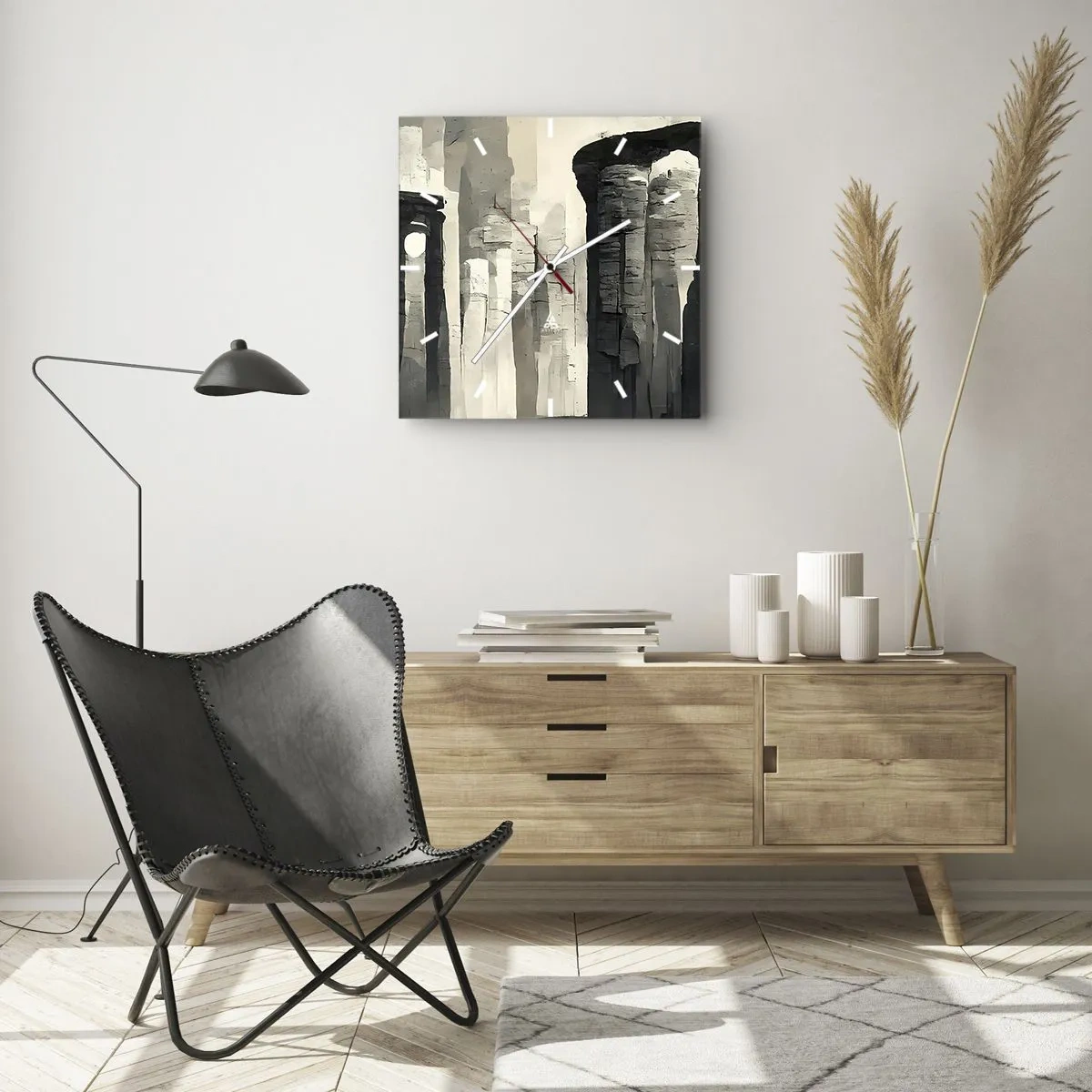 Wandklok - Klok - De majesteit van de oudheid - 30x30 cm