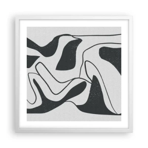 Poster in een witte lijst - Abstract doolhofplezier - 50x50 cm