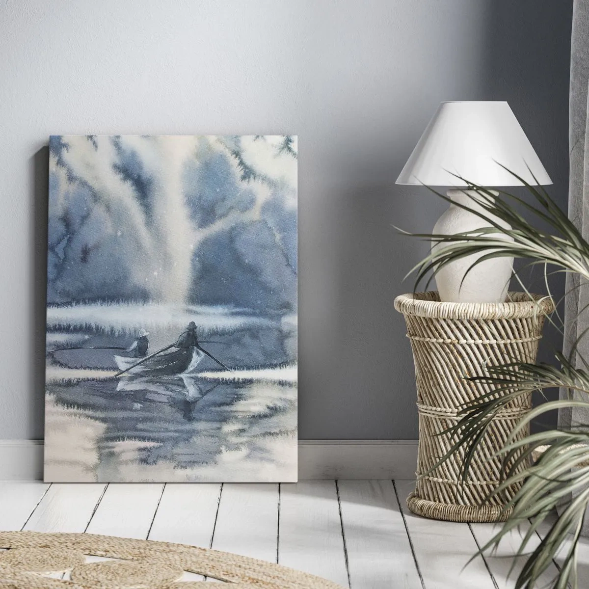 Schilderen op canvas - Vissers in hun paradijs - 55x100 cm