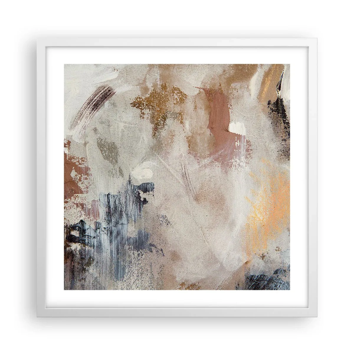 Poster in een witte lijst - Mistige abstractie - 50x50 cm