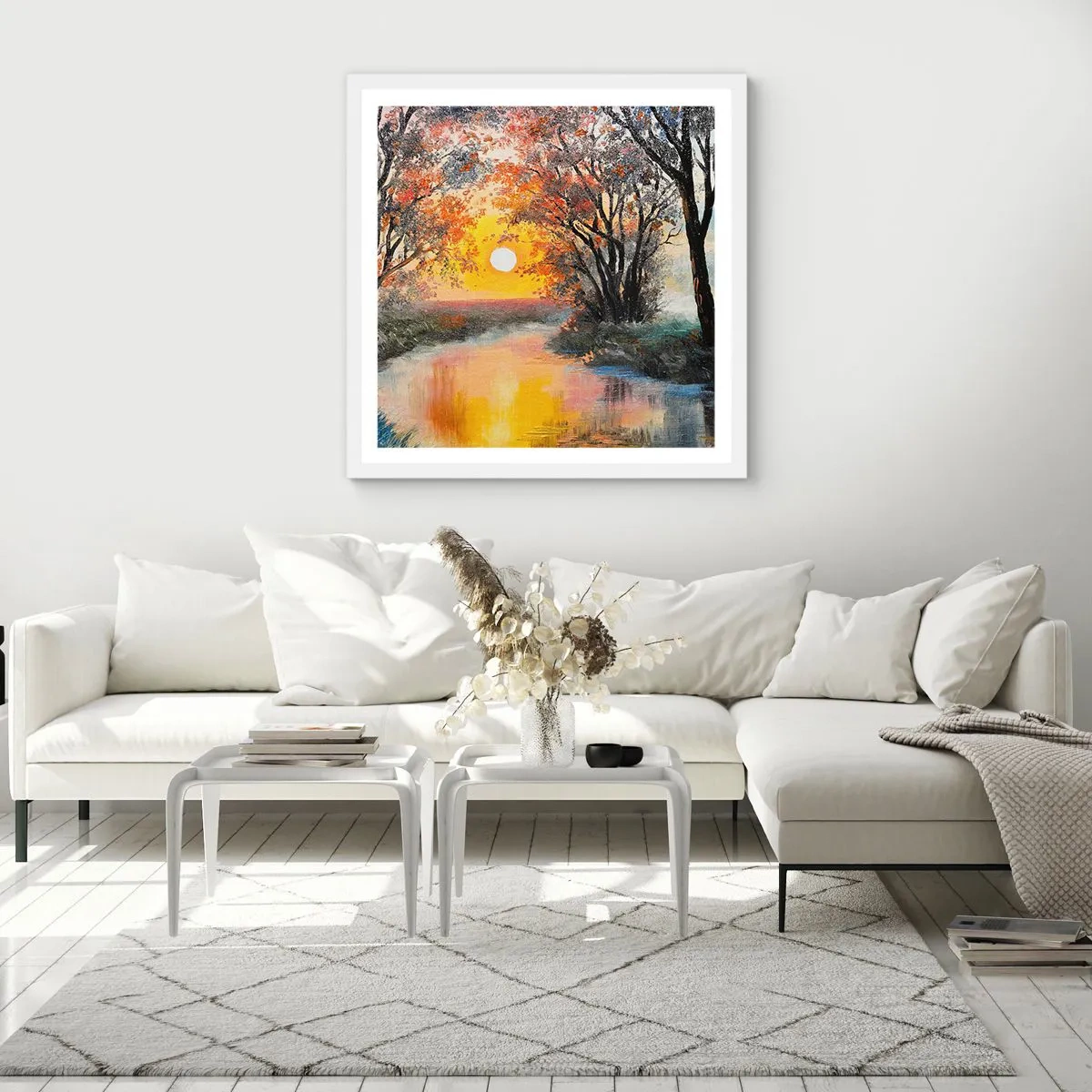 Poster in een witte lijst - Herfst vibes - 50x50 cm