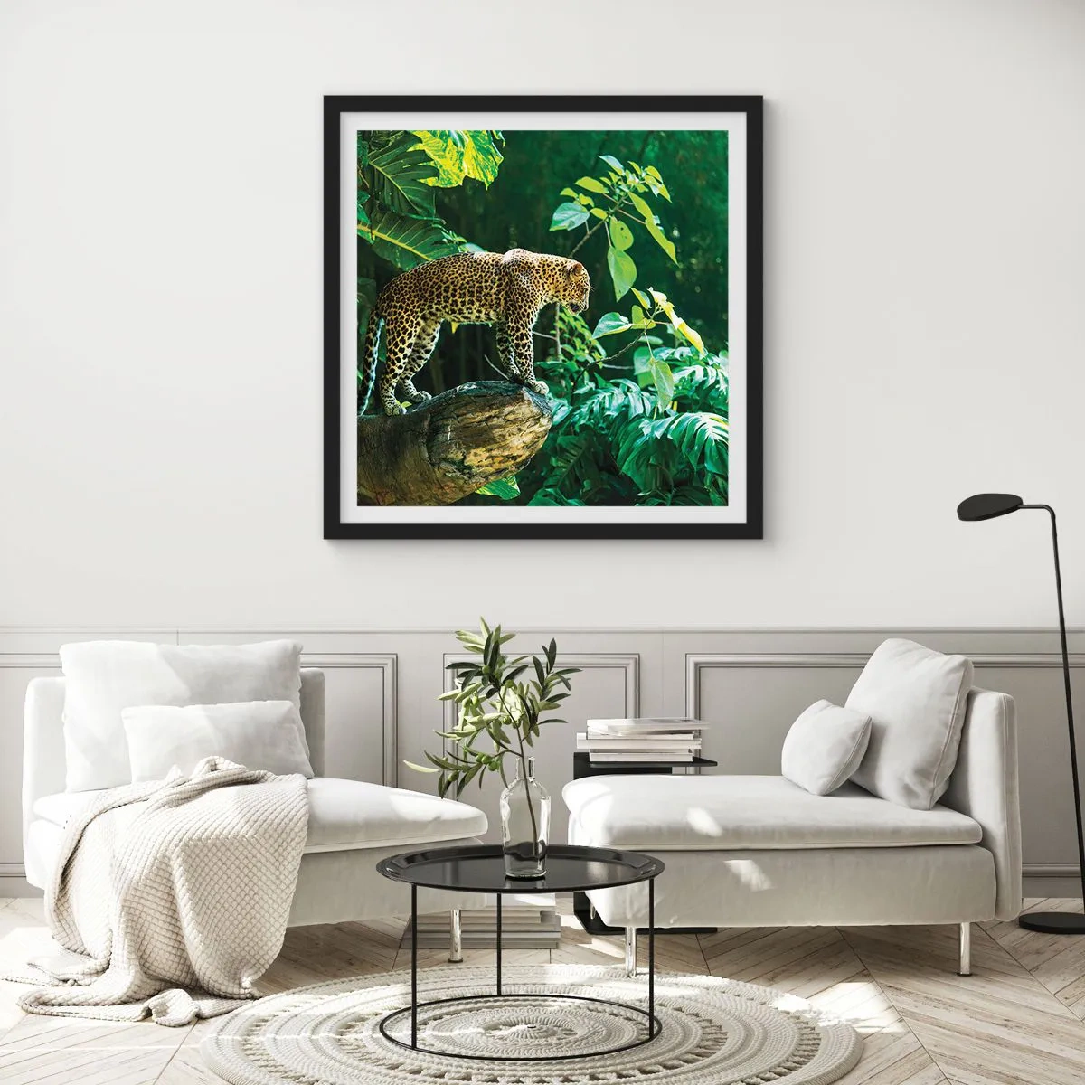 Poster in een zwarte lijst - Op jacht? - 30x30 cm