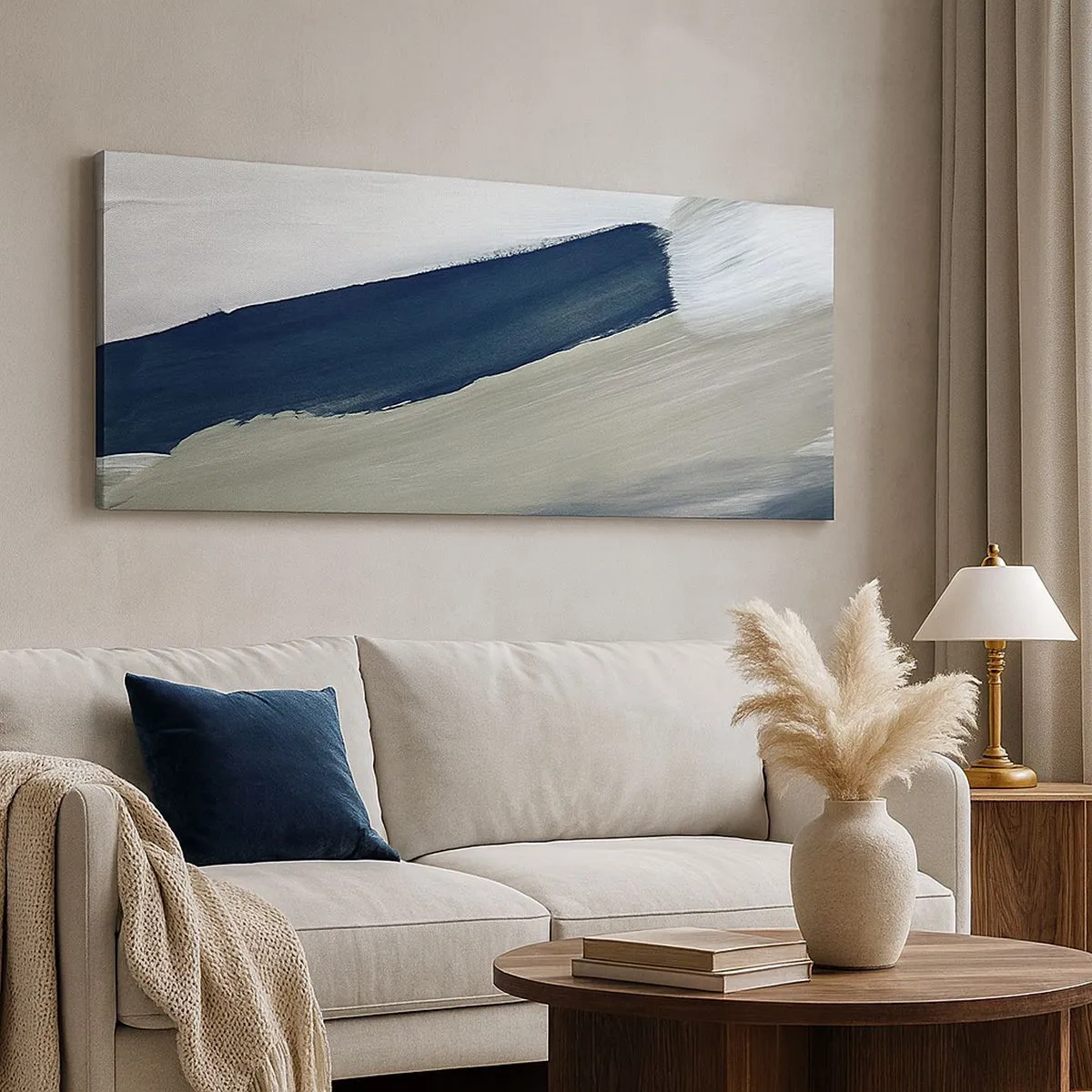 Schilderen op canvas - Ontmoeting met witheid - 100x40 cm