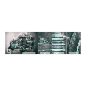 Fotobehang Monster Premium Canvas - Geëerde voorouder - Retro-auto, Automobiel, Reis - 100x30 cm