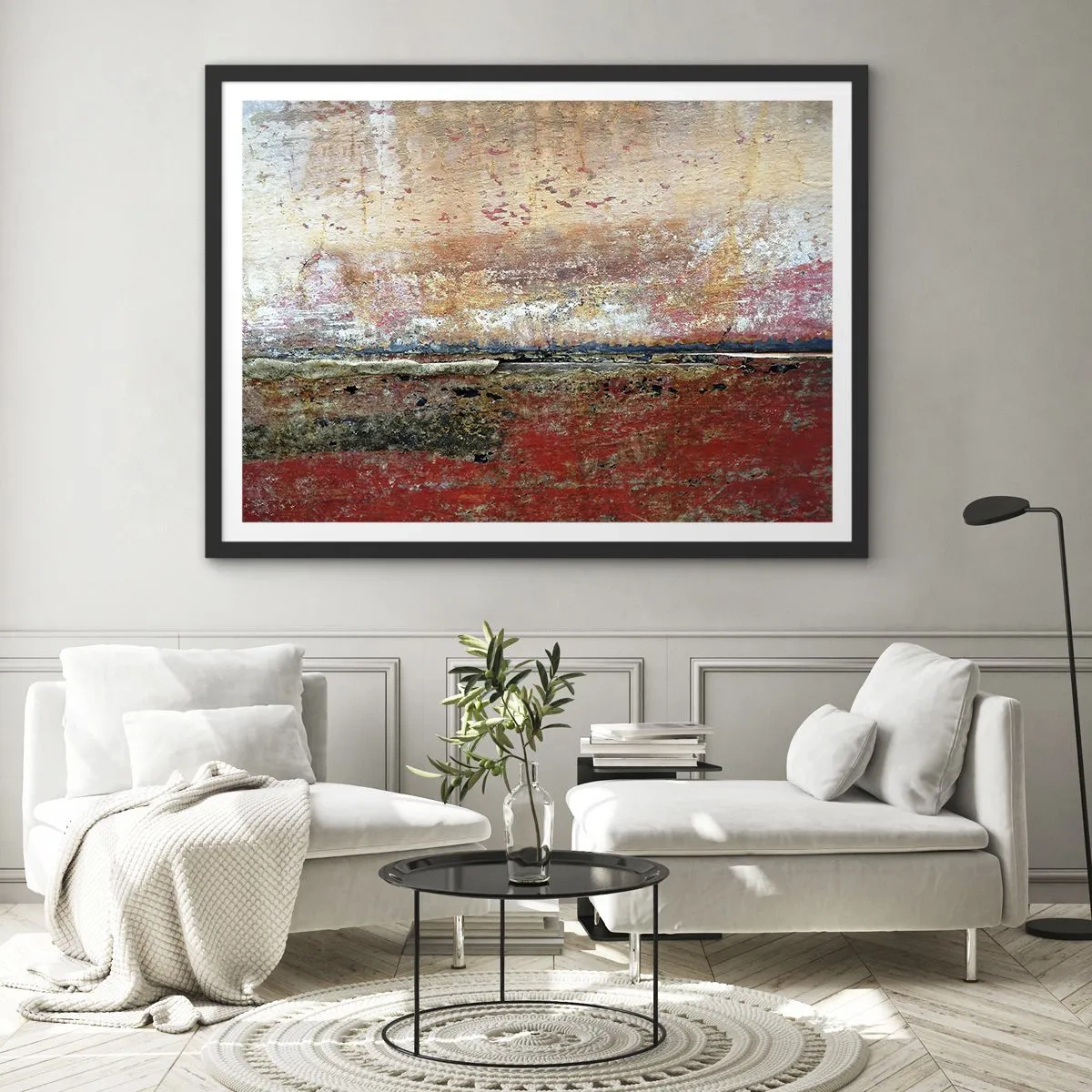 Poster in een zwarte lijst - Wellicht is het de zee - 100x70 cm