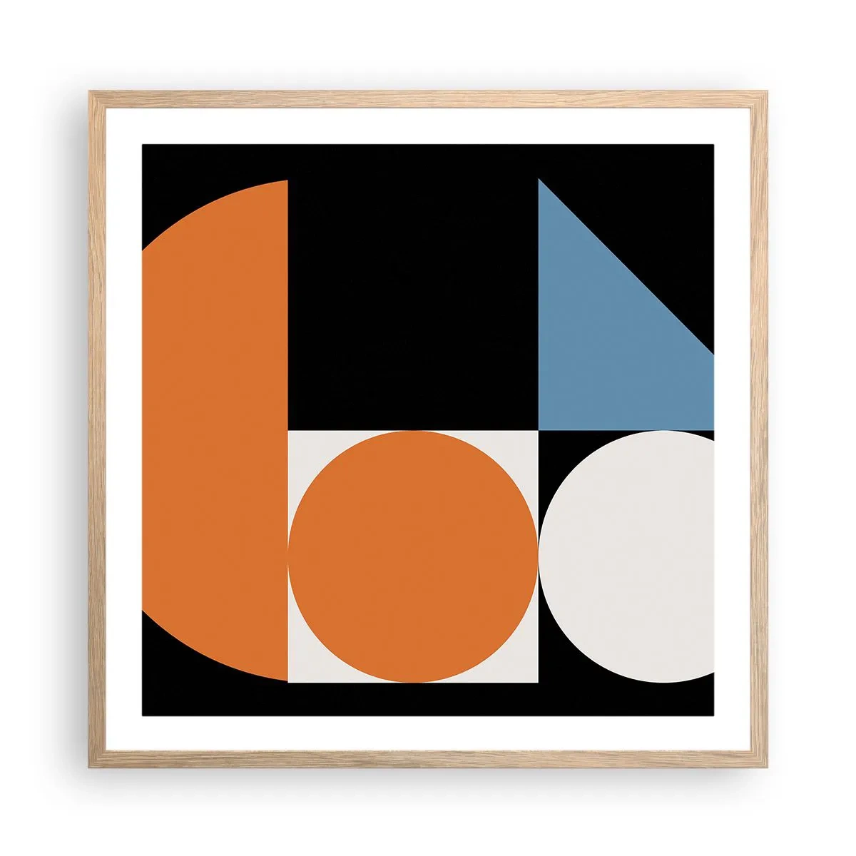 Een poster in een licht eiken lijst - Dacht lay-out - 60x60 cm