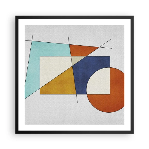 Poster in een zwarte lijst - Abstractie: modernistisch plezier - 60x60 cm