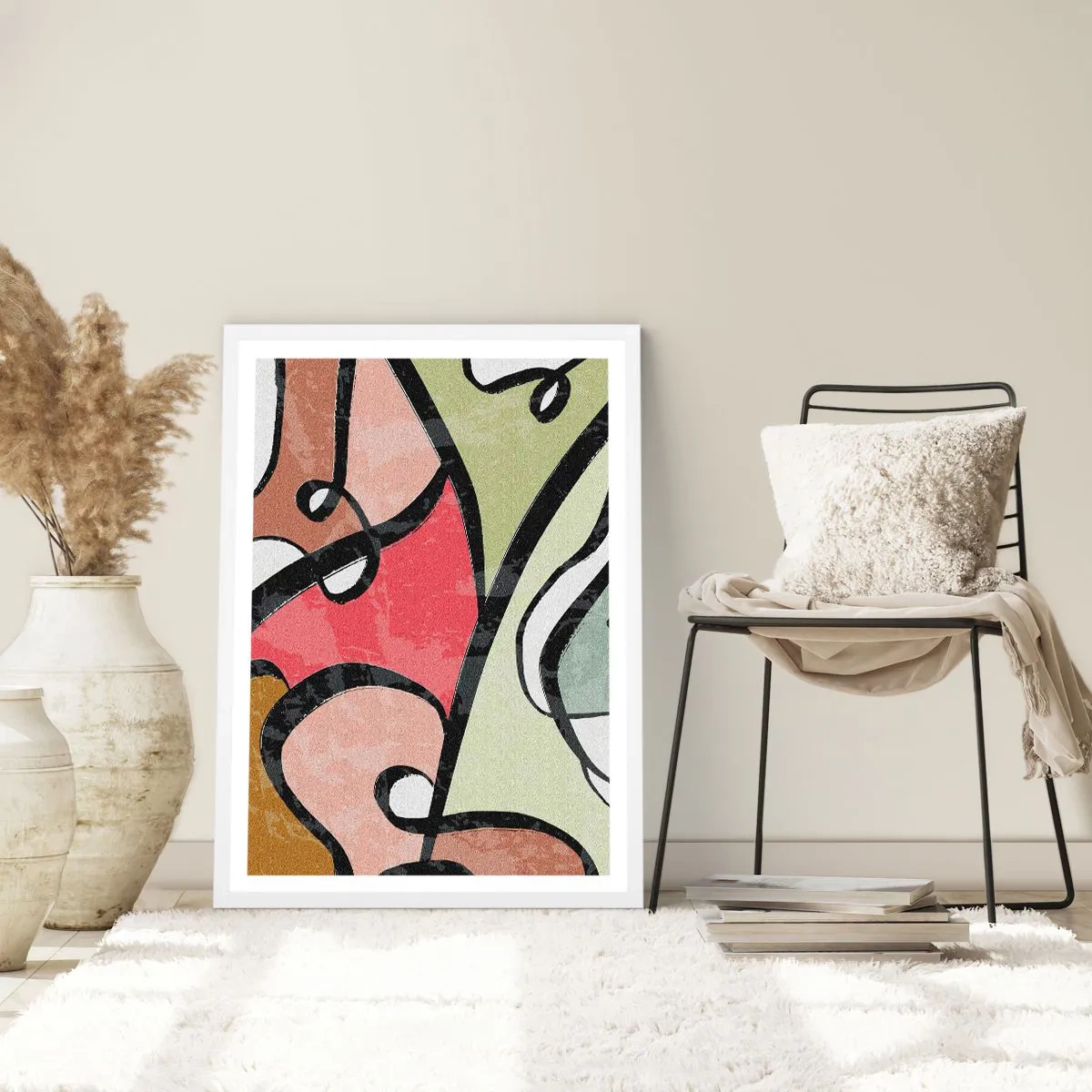 Poster in een witte lijst - Pirouettes tussen kleuren - 40x50 cm