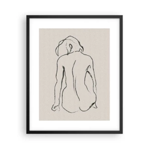 Poster in een zwarte lijst - Naakt meisje - 40x50 cm