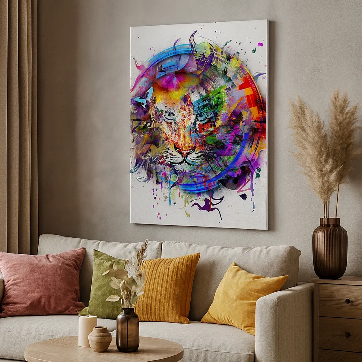 Schilderen op canvas - Het schuilt achter een regenboogsluier - 50x70 cm