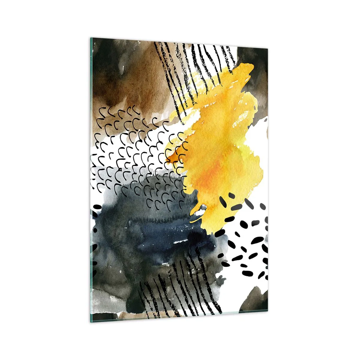 Schilderen op glas - Een ontmoeting van de elementen - 50x70 cm