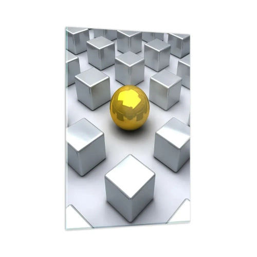 Schilderen op glas - Waarom ik? Geometrische compositie - 80x120 cm