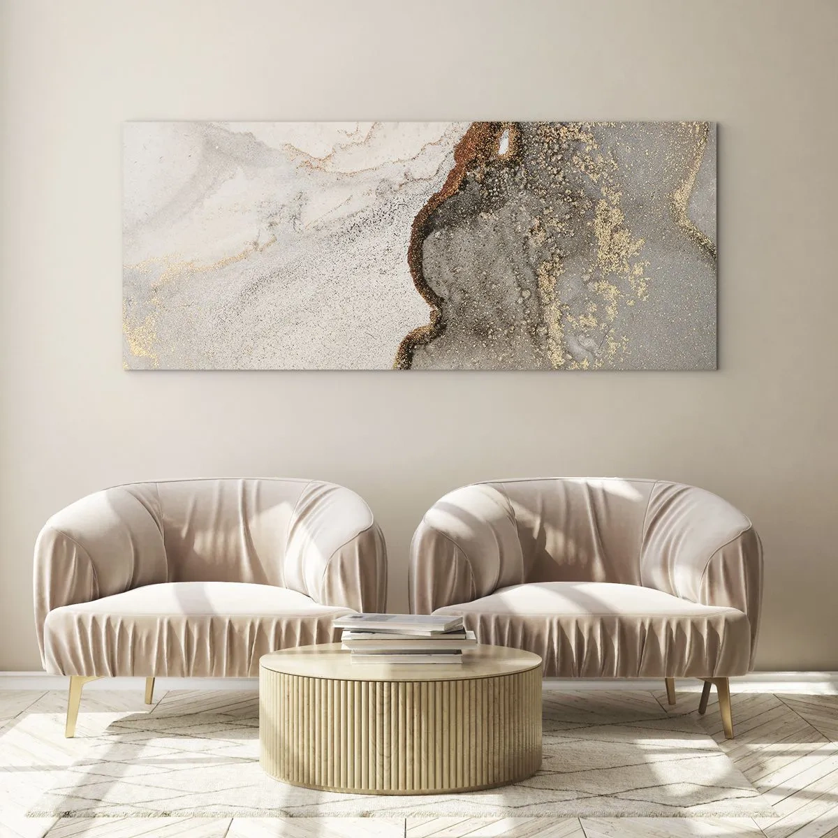 Schilderen op glas - Op de grens van kleuren - 120x50 cm