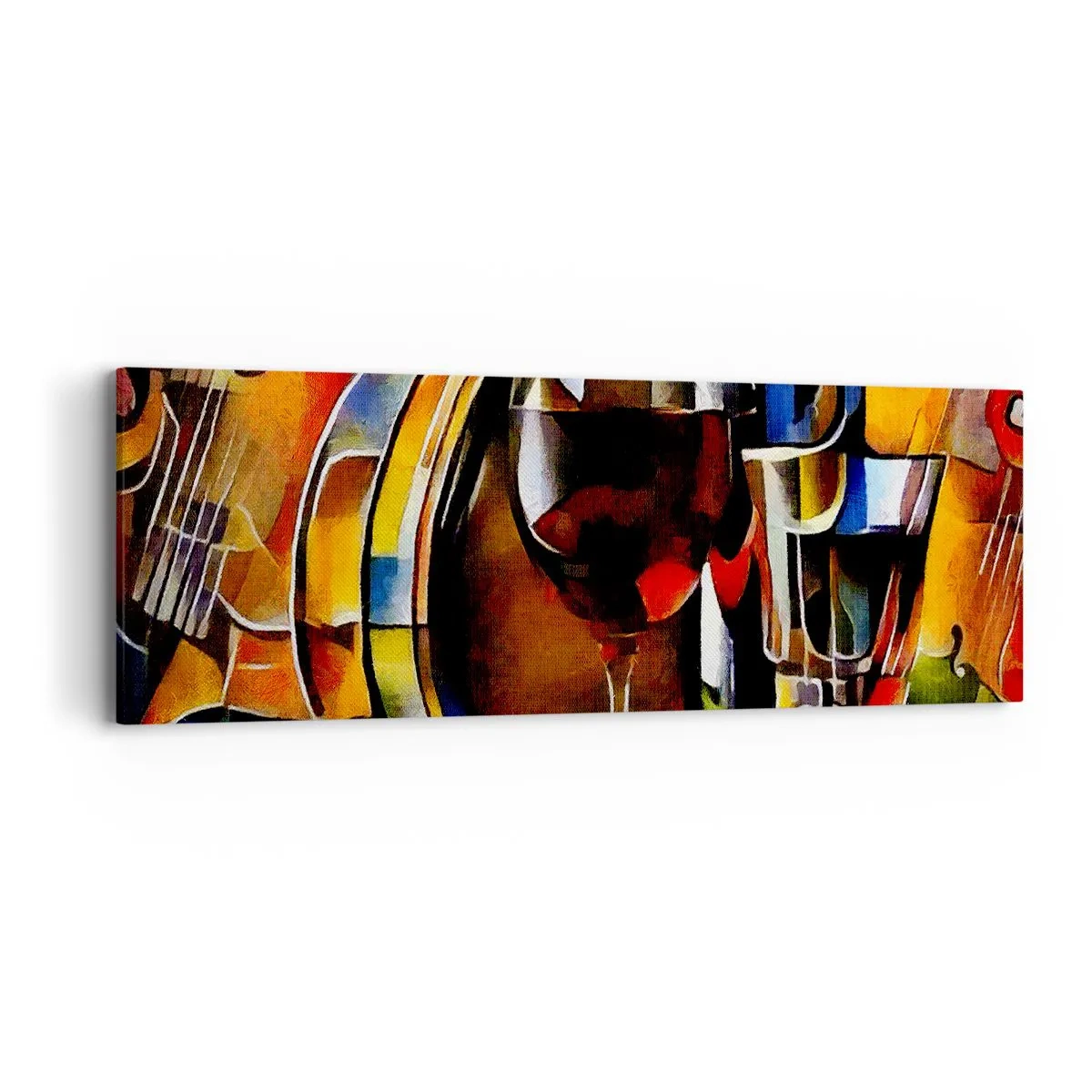 Schilderen op canvas - En de wereld krijgt kleuren - 90x30 cm