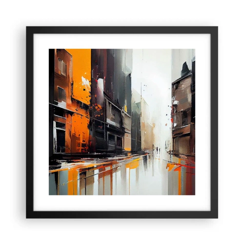Poster in een zwarte lijst - Regenachtige dag - 40x40 cm