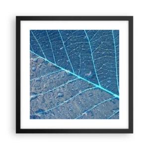 Poster in een zwarte lijst - Leven in blauw - 40x40 cm