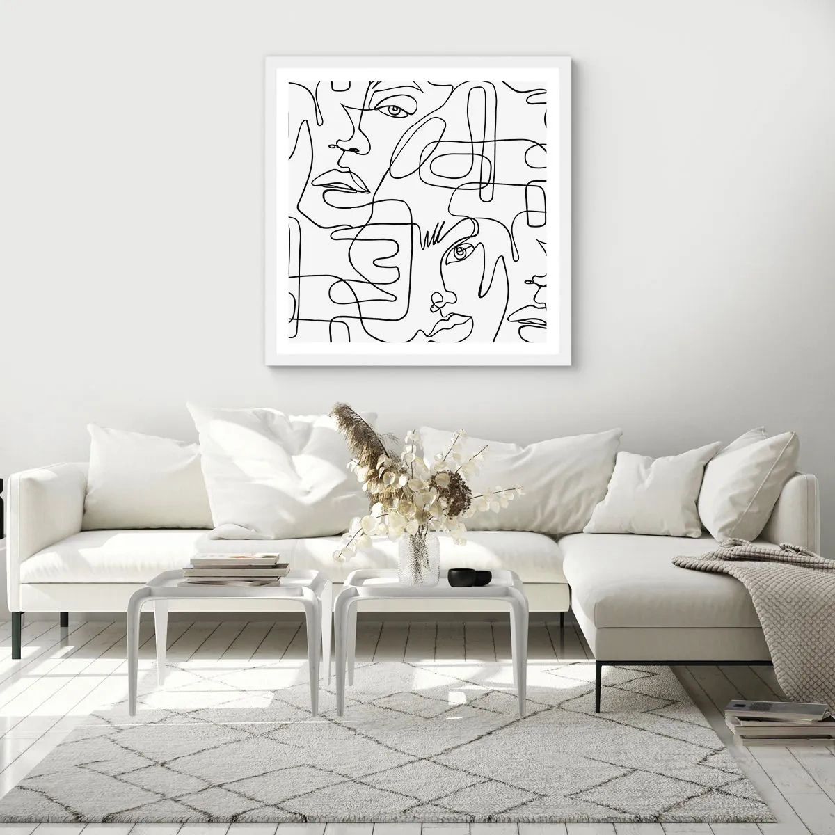 Poster in een witte lijst - In verwarde emoties - 50x50 cm