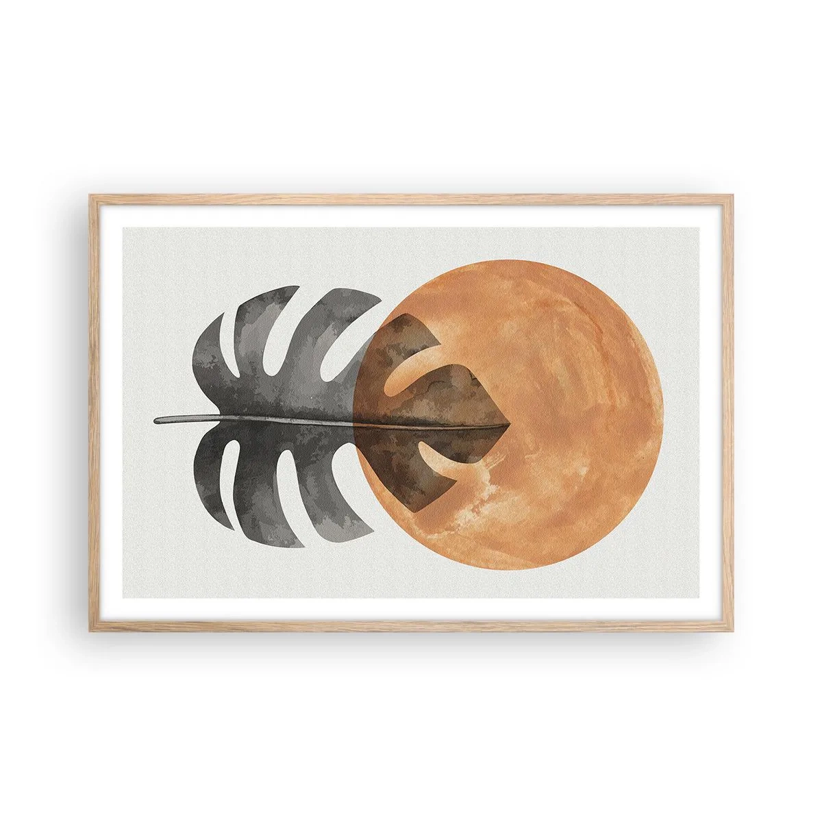 Een poster in een licht eiken lijst - Altijd de zon - 91x61 cm