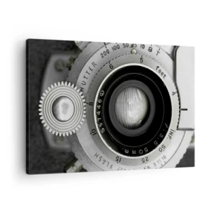 Schilderen op canvas - De lens van een oude camera - 70x50cm - Een verhaal over Hollywood - Moderne wanddecoratie voor woonkamer en slaapkamer ARTTOR