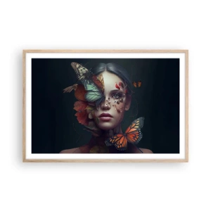 Een poster in een licht eiken lijst - Een prachtige metamorfose - 91x61 cm