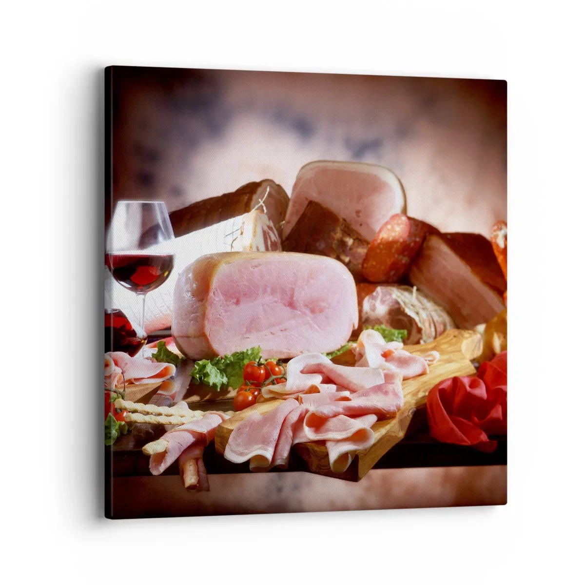 Schilderen op canvas - Een culinaire droom met een karaf - 40x40 cm