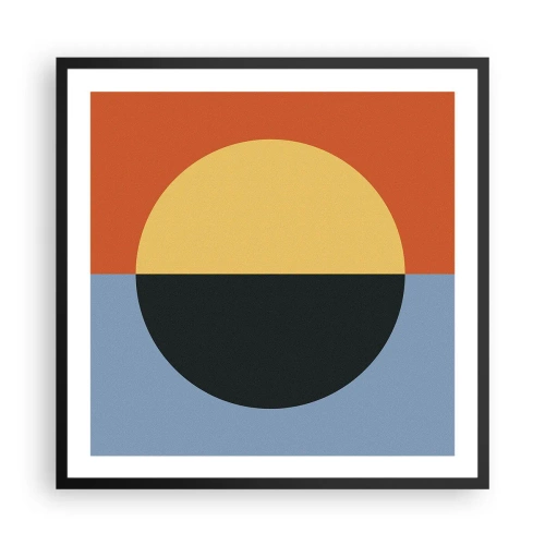 Poster in een zwarte lijst - Een compositie van warmte en koelte - 60x60 cm