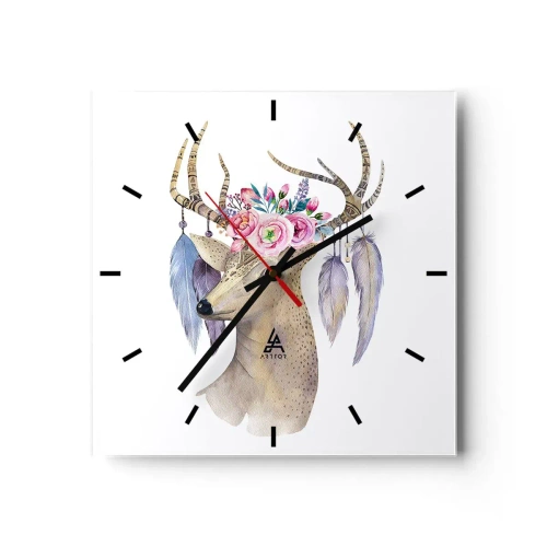 Wandklok - Klok - Zielgids - zachtaardig, onschuldig - 30x30 cm