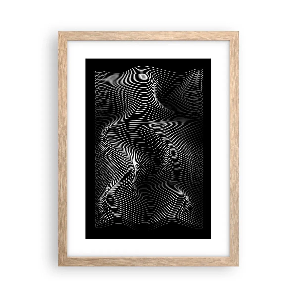 Een poster in een licht eiken lijst - Dans van licht in de ruimte - 30x40 cm