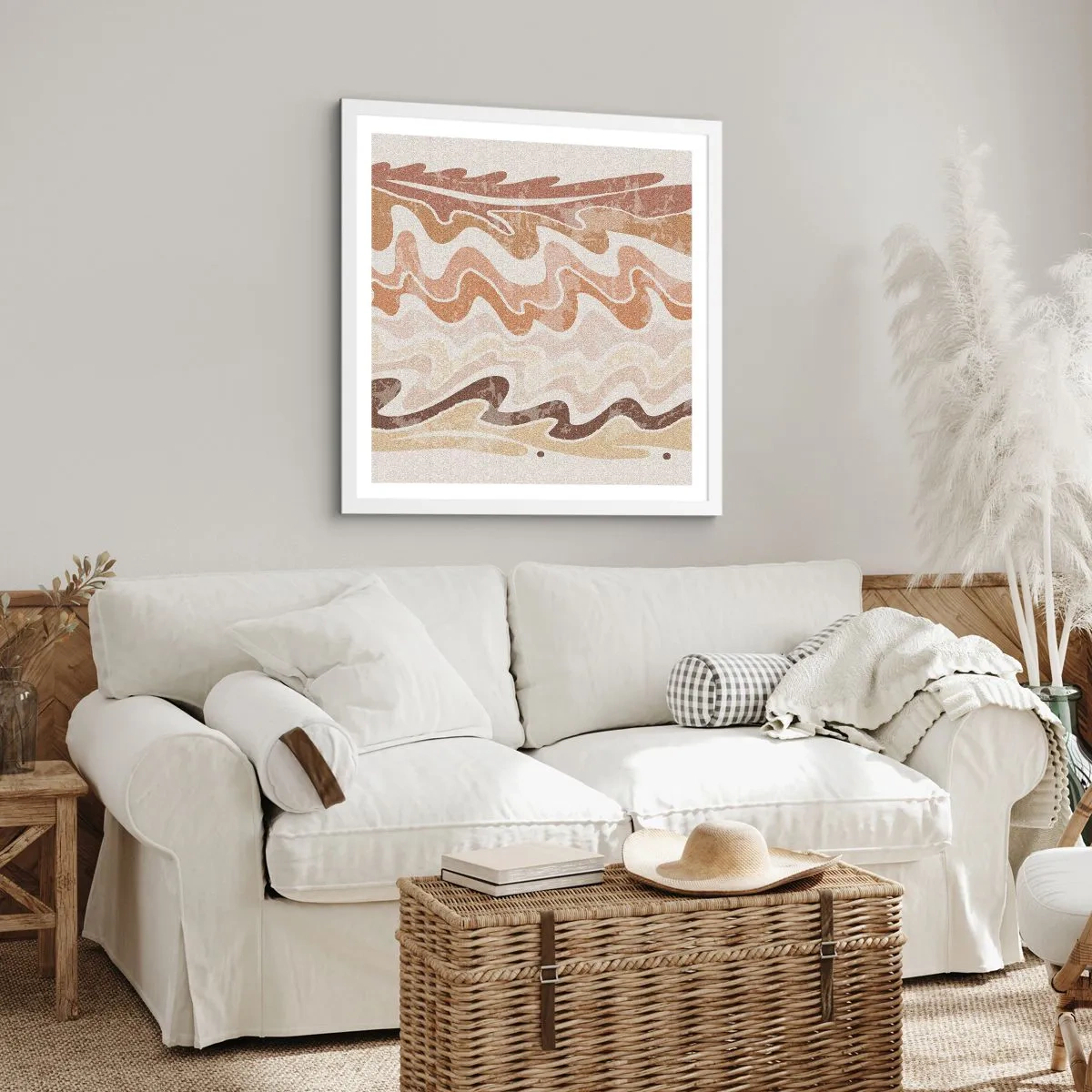 Poster in een witte lijst - Goede energie – goede emoties - 30x30 cm