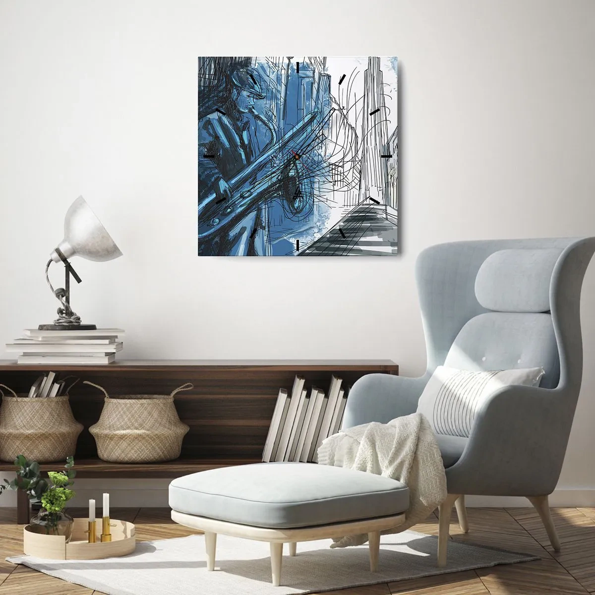 Wandklok - Klok - Stedelijke Rapsodie - 30x30 cm