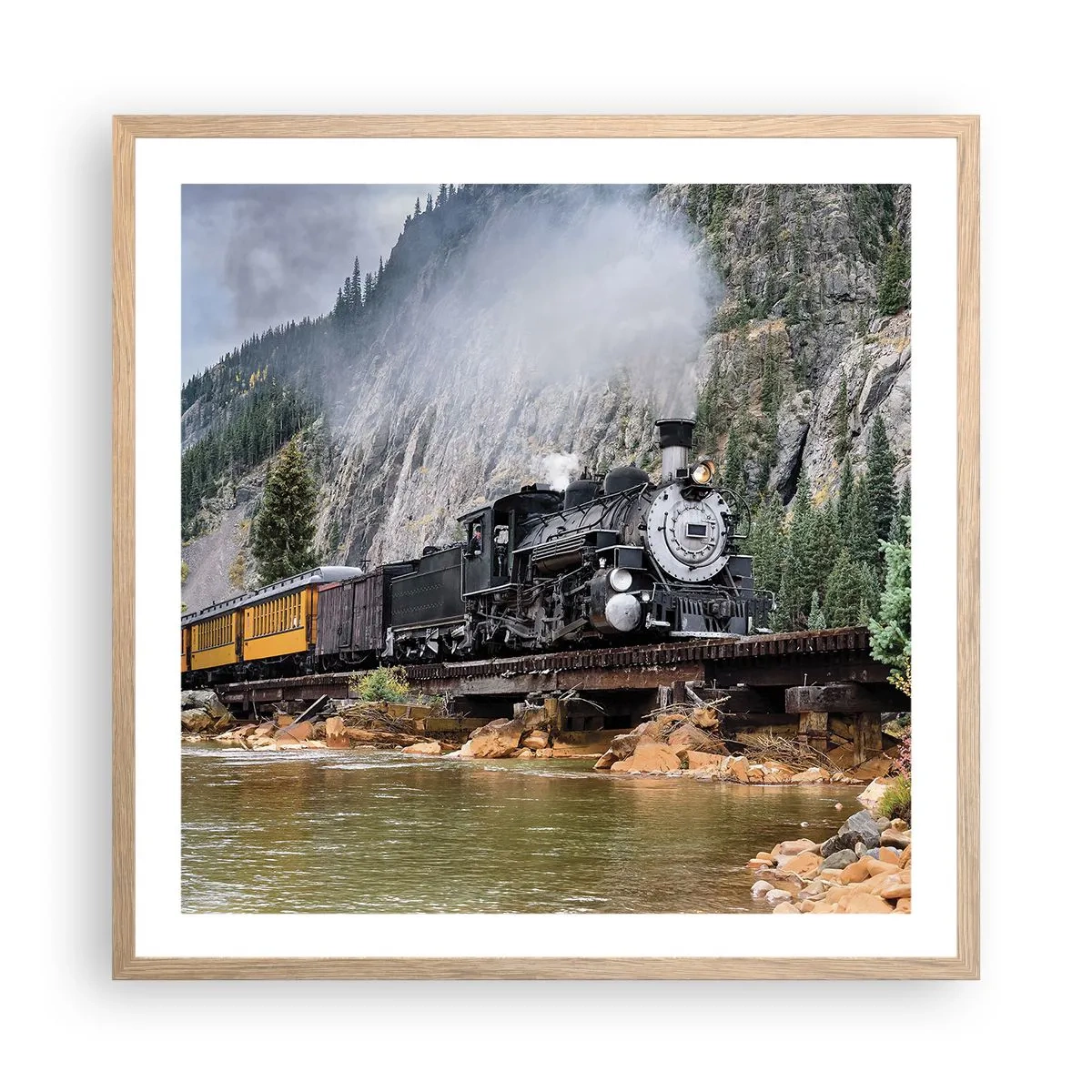 Een poster in een licht eiken lijst - Waar wil je naar toe? Waar naar toe? - 60x60 cm