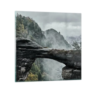 Schilderen op glas - Het avontuur gaat beginnen - 70x70 cm