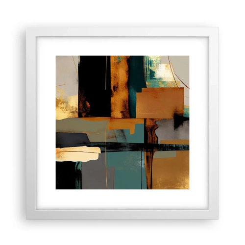 Poster in een witte lijst - Abstractie – licht en schaduw - 30x30 cm
