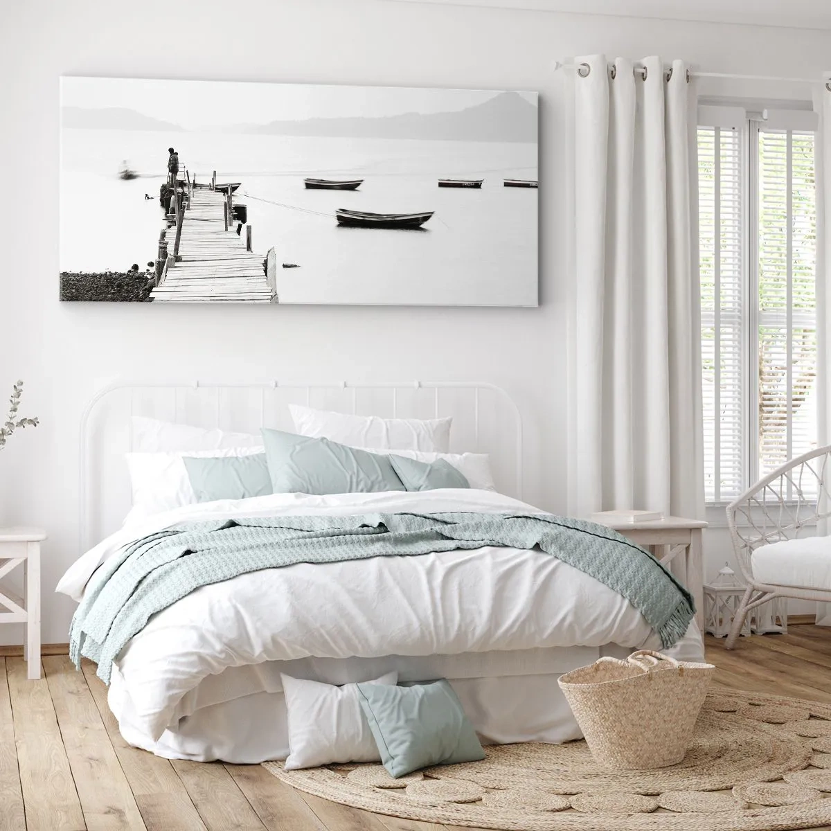 Schilderen op canvas - Stil en schoon boven het water - 160x50 cm