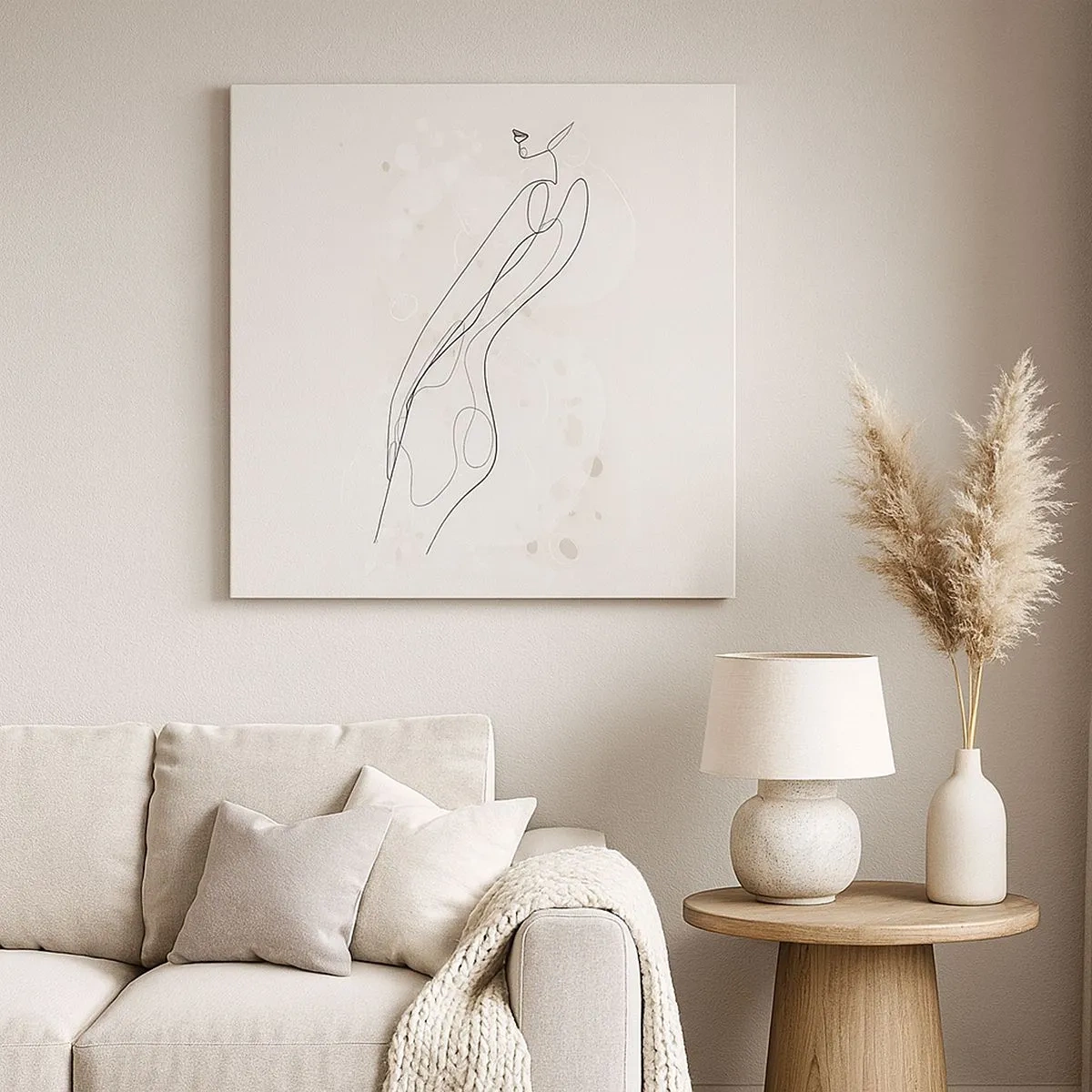 Schilderen op canvas - De blik dwaalt af - 30x30 cm