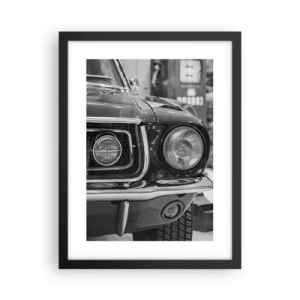 Poster in een zwarte lijst - Hard rijden - 30x40 cm