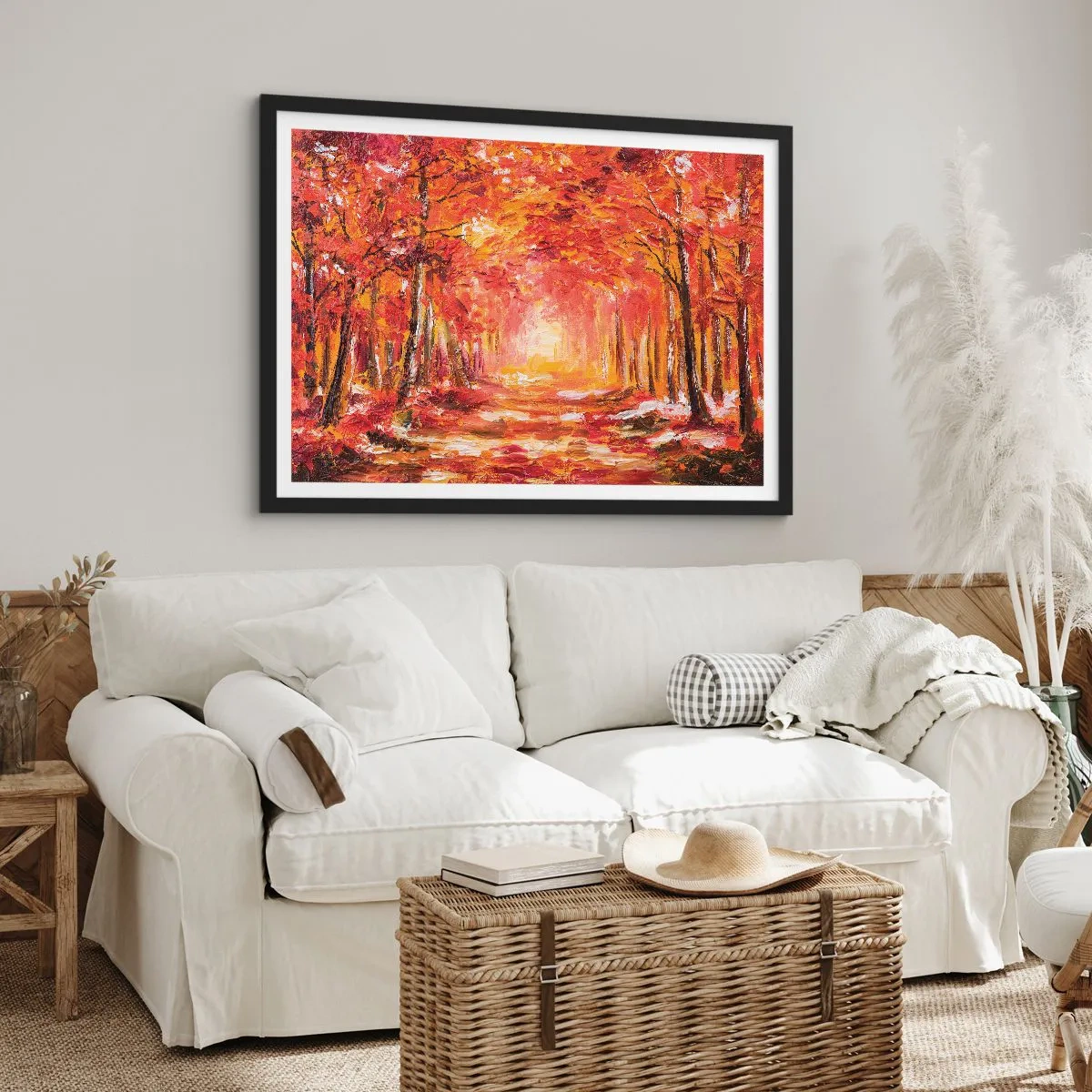 Poster in een zwarte lijst - Koperen bos - 40x30 cm