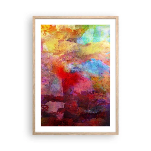 Een poster in een licht eiken lijst - Kijk in de regenboog - 50x70 cm