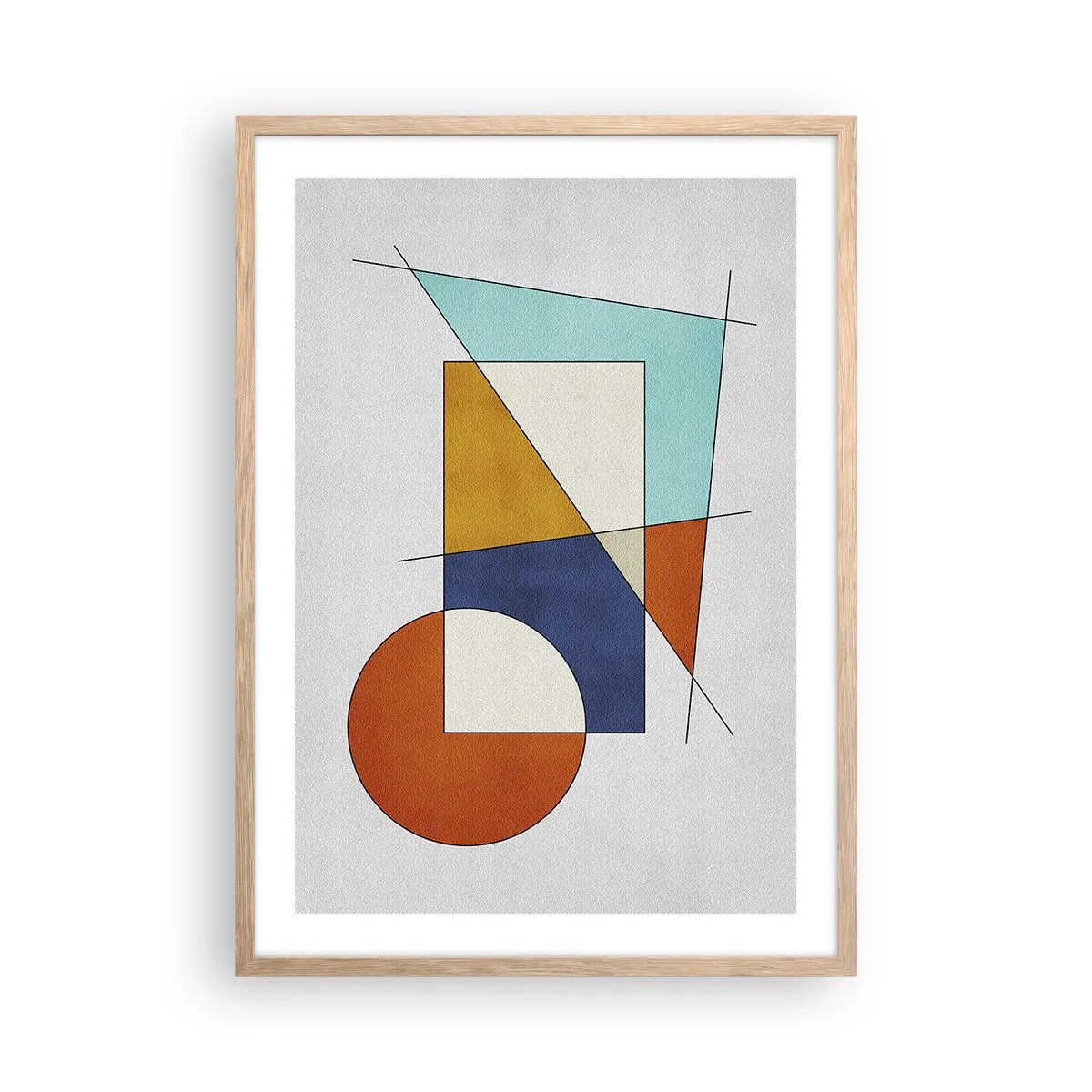 Een poster in een licht eiken lijst - Abstractie: modernistisch plezier - 50x70 cm