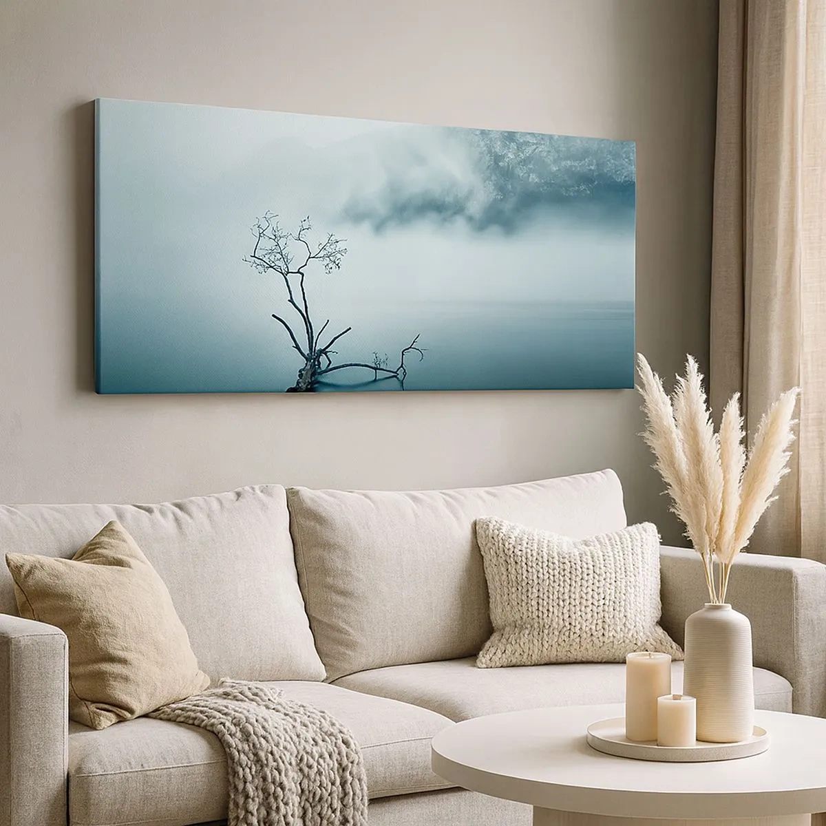 Schilderen op canvas - Van water en mist - 100x40 cm